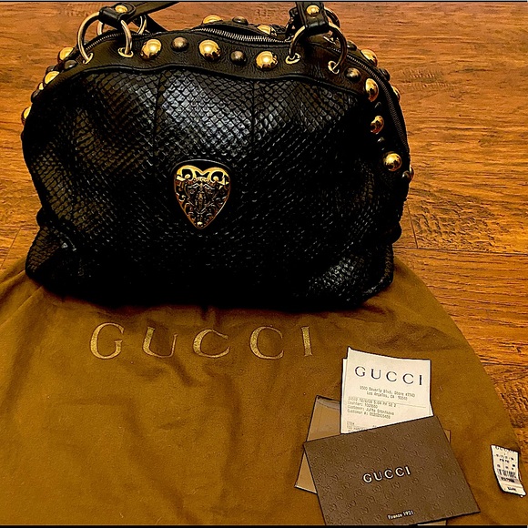 Gucci Python Black Babouska Handbag- Limited Edition - Picture 1 of 9